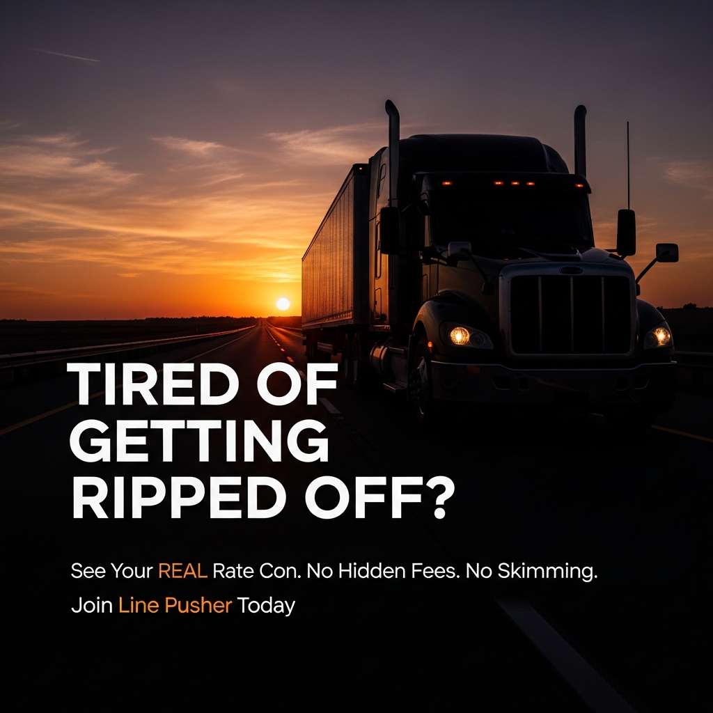 Line Pusha Trucking recruitment ad - Tired of getting ripped off?